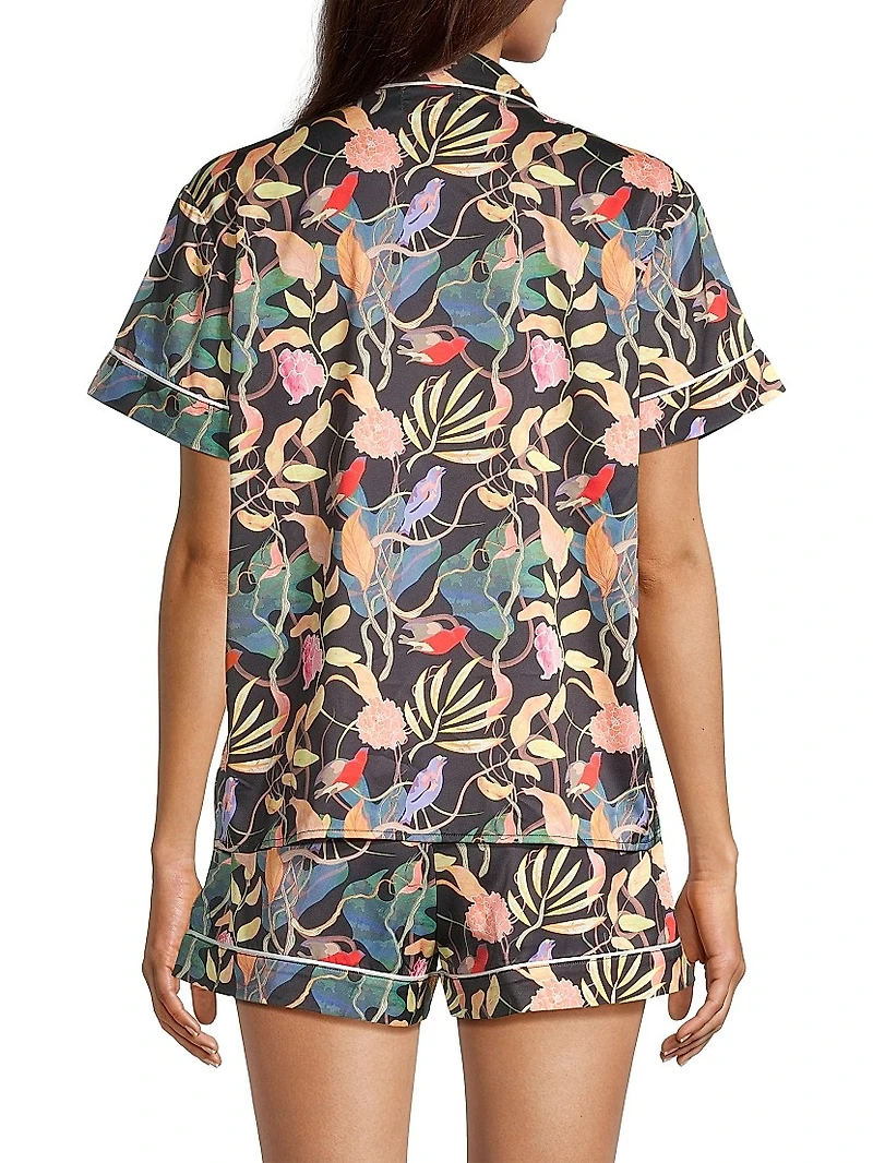 Sunset Ocean Dip Printed Shorts Pajama Set