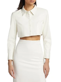 Leon Vegan Leather Crop Shirt
