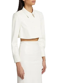 Leon Vegan Leather Crop Shirt