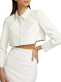 Leon Vegan Leather Crop Shirt