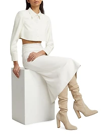 Leon Vegan Leather Crop Shirt