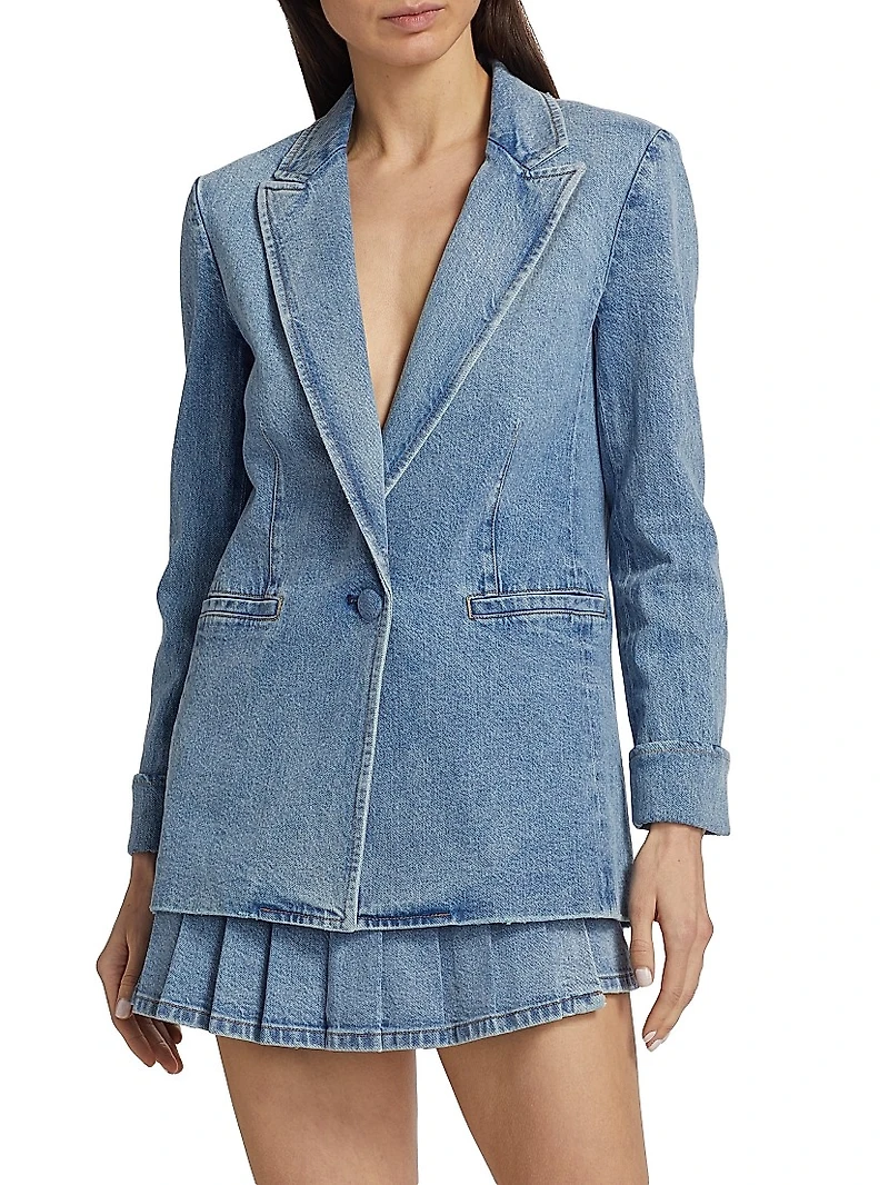 Justin Cotton Roll-Cuff Blazer