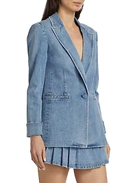 Justin Cotton Roll-Cuff Blazer