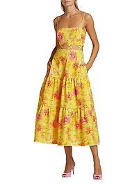 Aire Floral Tiered Midi-Dress