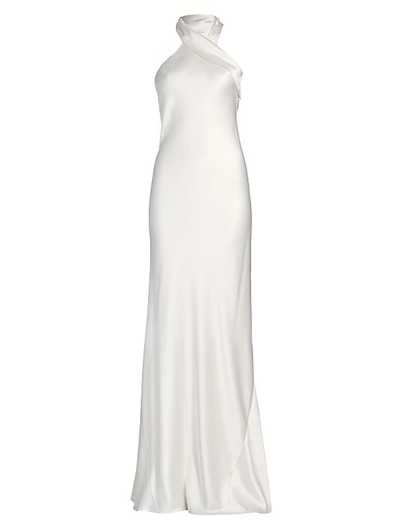 Pandora Satin Halterneck Gown