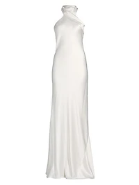Pandora Satin Halterneck Gown