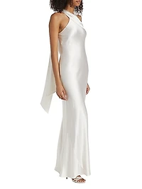 Pandora Satin Halterneck Gown
