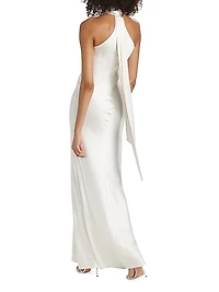 Pandora Satin Halterneck Gown