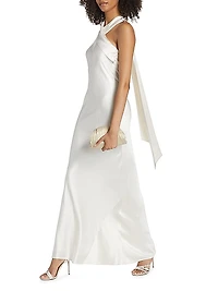 Pandora Satin Halterneck Gown