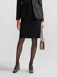 Slim-Fit Pencil Skirt Virgin Wool