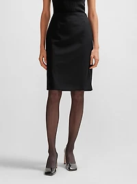 Slim-Fit Pencil Skirt Virgin Wool
