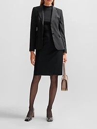 Slim-Fit Pencil Skirt Virgin Wool
