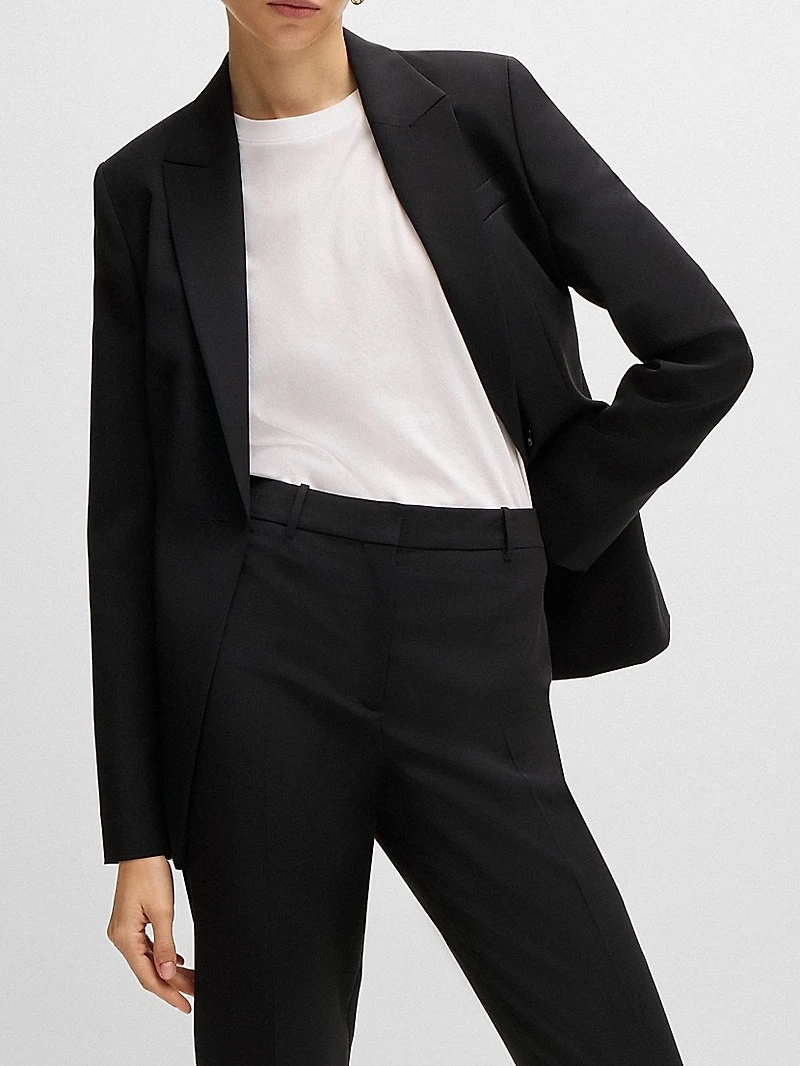 Regular-Fit Jacket Virgin Wool With Slit Cuffs