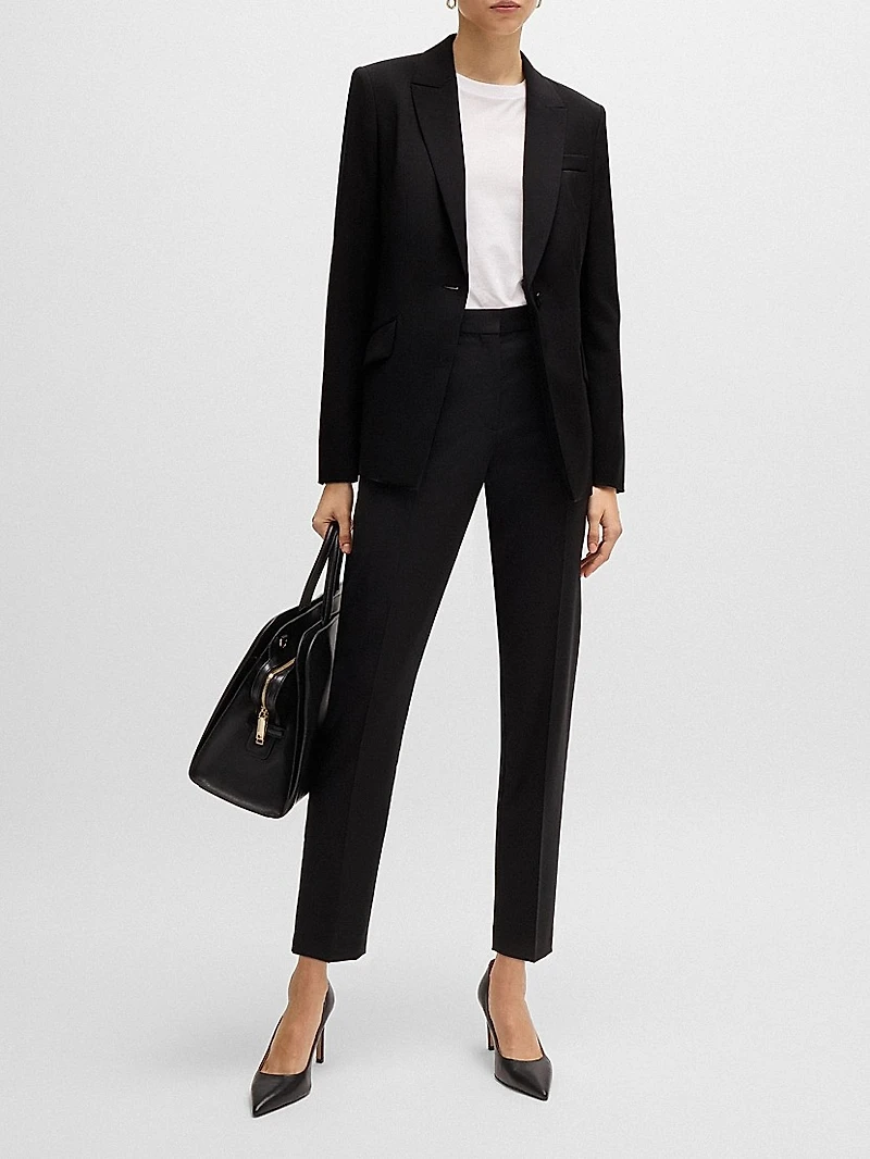 Regular-Fit Jacket Virgin Wool With Slit Cuffs