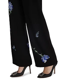 Cecil Beaton Blue Carnation Embellished Trousers