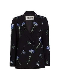 Cecil Beaton Carnation Wool Double-Breasted Blazer