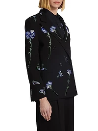 Cecil Beaton Carnation Wool Double-Breasted Blazer