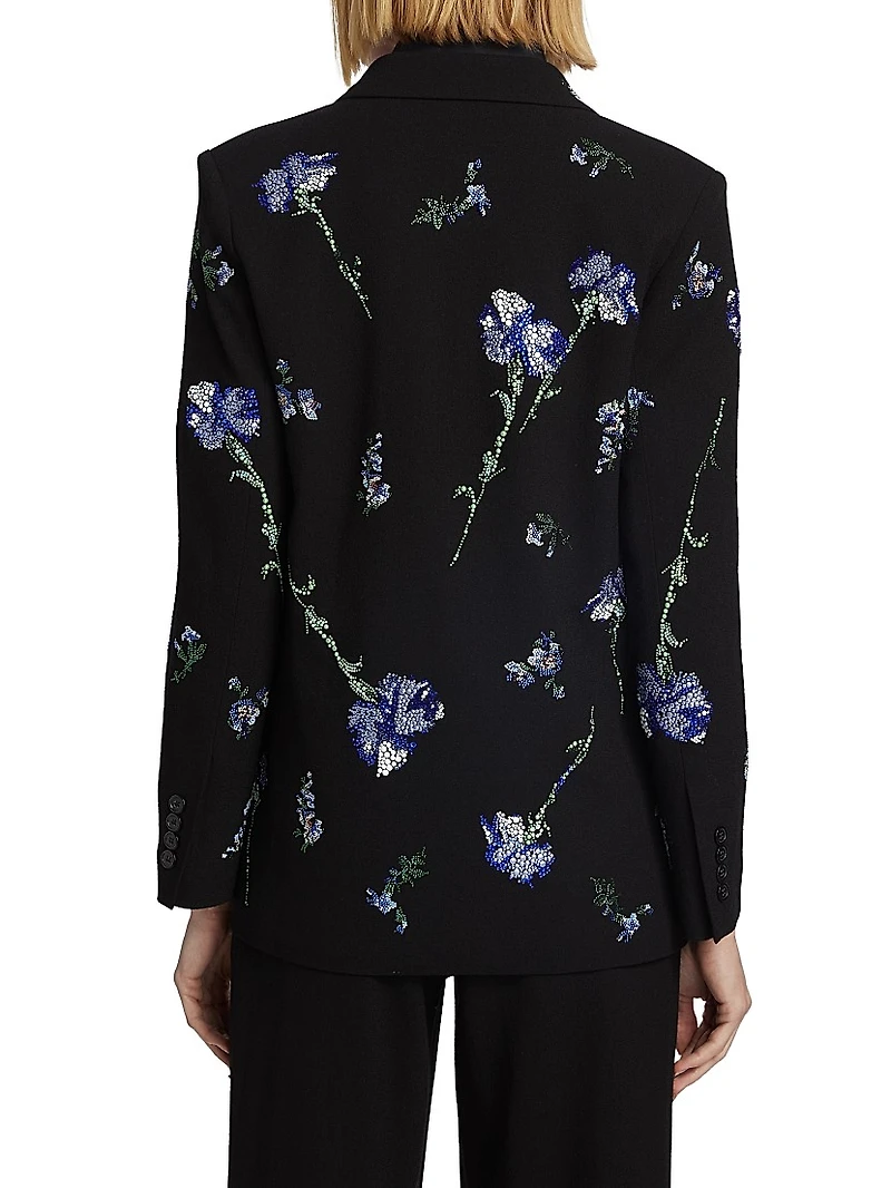 Cecil Beaton Carnation Wool Double-Breasted Blazer