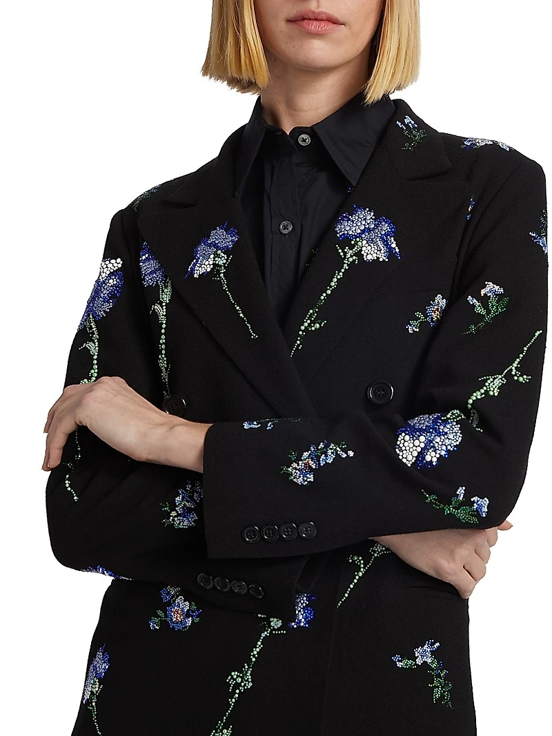 Cecil Beaton Carnation Wool Double-Breasted Blazer