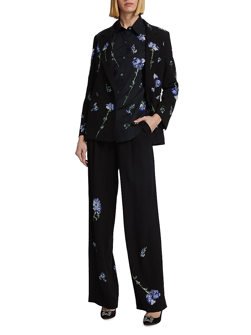 Cecil Beaton Carnation Wool Double-Breasted Blazer