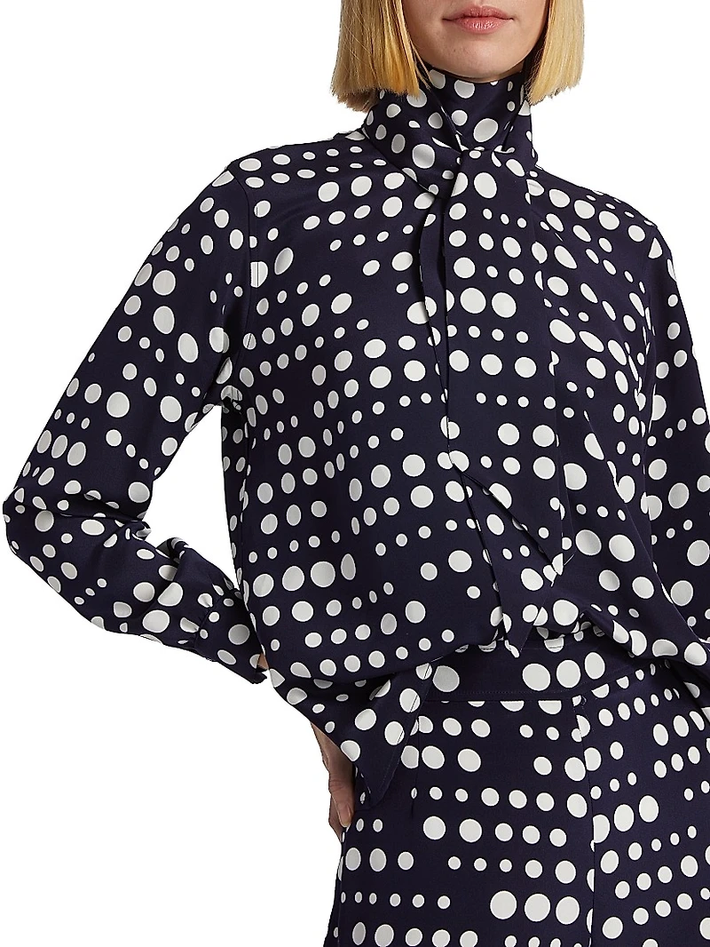 Keith Polka-Dot Tie Blouse