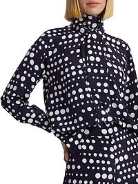 Keith Polka-Dot Tie Blouse