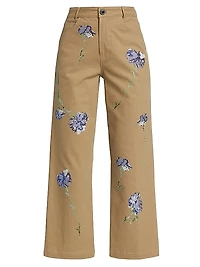 Cecil Beaton Carnation Cropped Pants