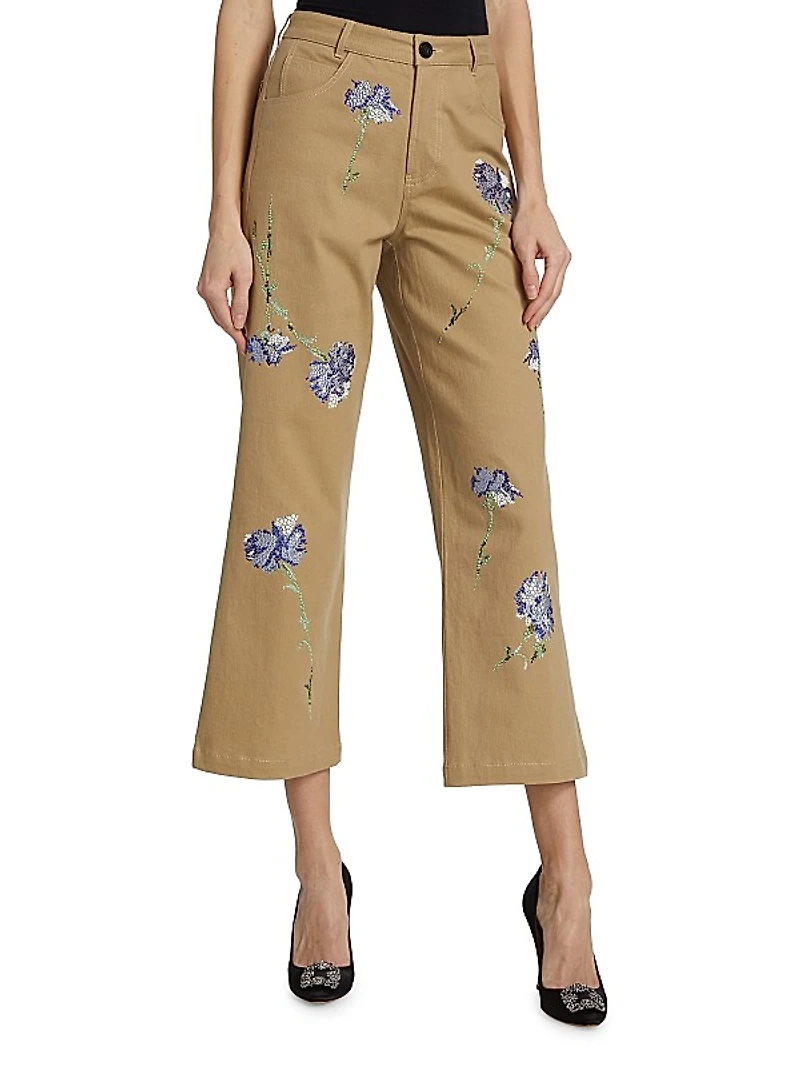 Cecil Beaton Carnation Cropped Pants