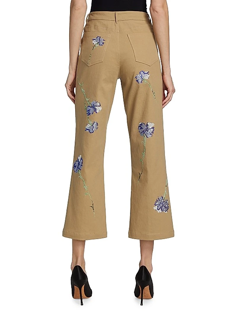 Cecil Beaton Carnation Cropped Pants