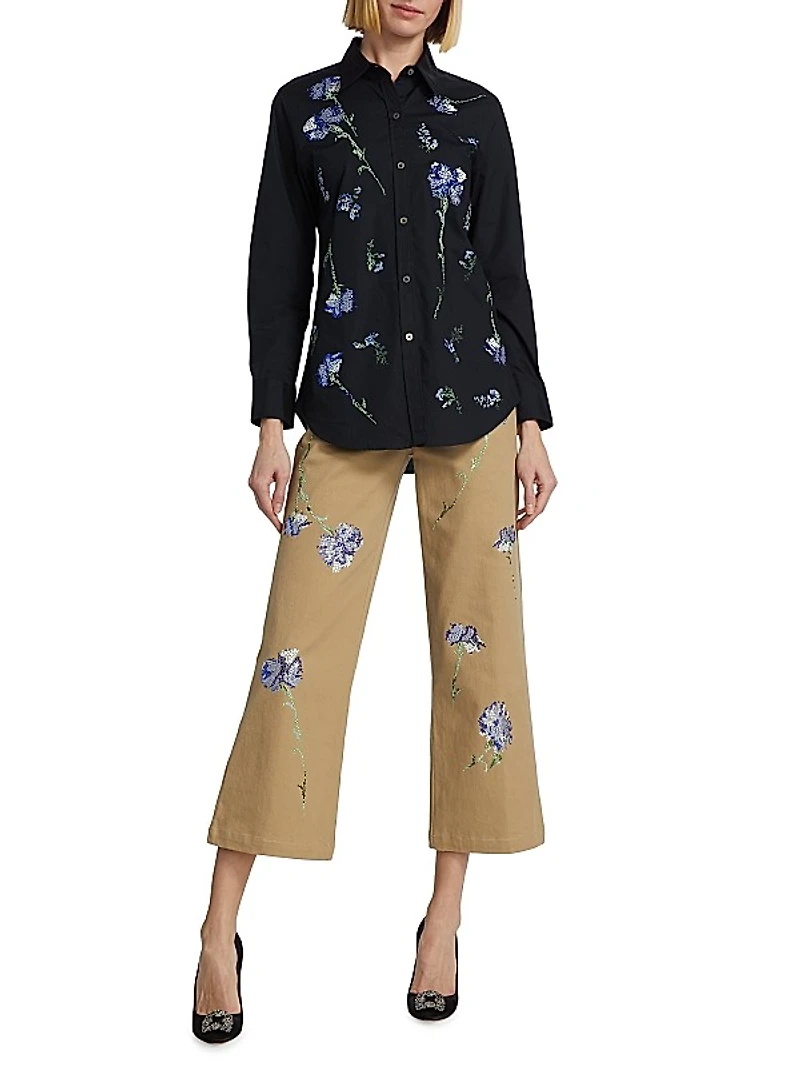 Cecil Beaton Carnation Cropped Pants