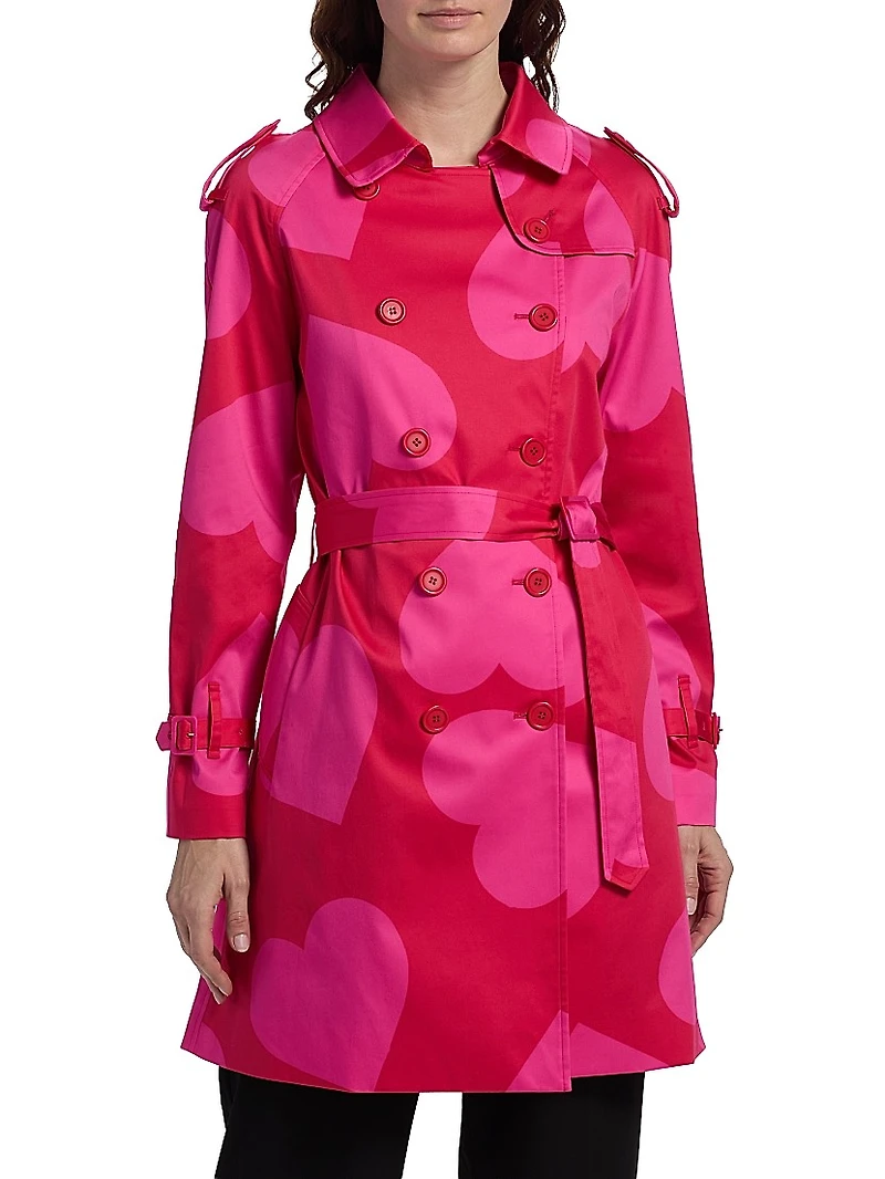 Hearts Cotton Trench Coat