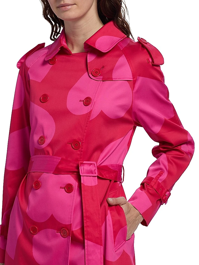 Hearts Cotton Trench Coat