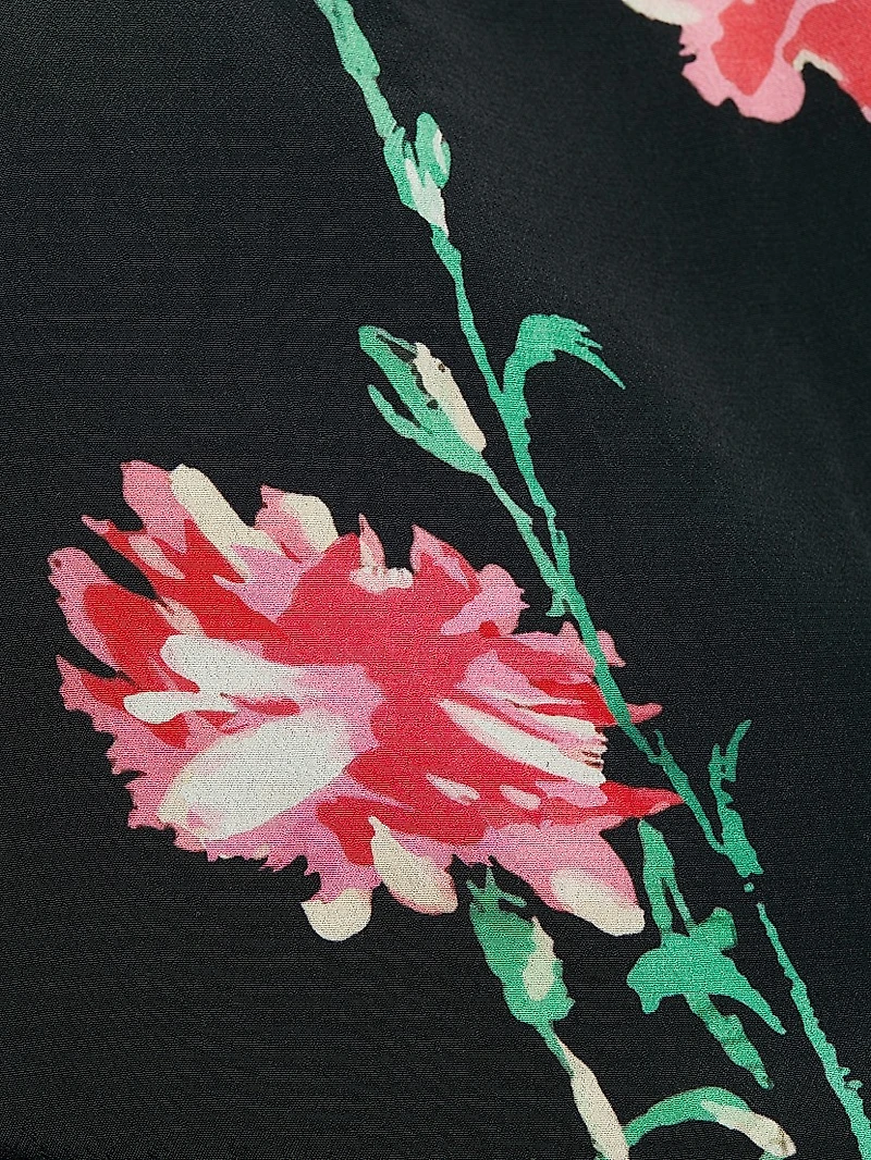 Cecil Beaton Pink Carnation Floral Silk Pants