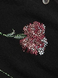 Cecil Beaton Pink Carnation Floral Cashmere Cardigan