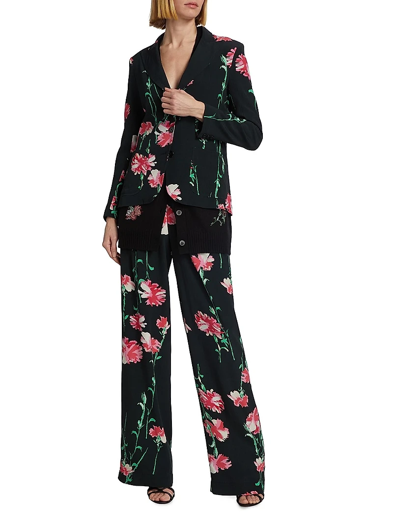 Cecil Beaton Carnation Three-Button Suit Jacket