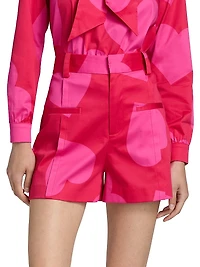 Hearts Stretch Cotton High-Rise Shorts