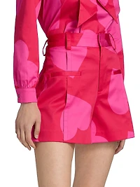 Hearts Stretch Cotton High-Rise Shorts