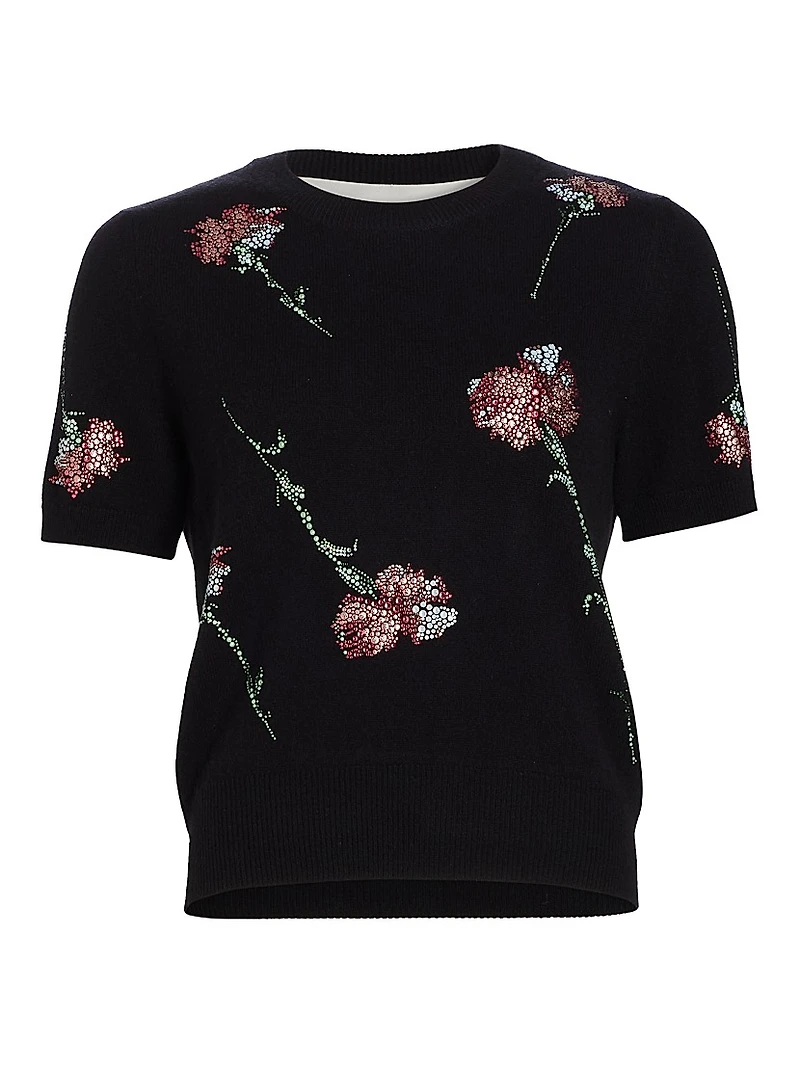 Cecil Beaton Pink Carnation Knit T-Shirt