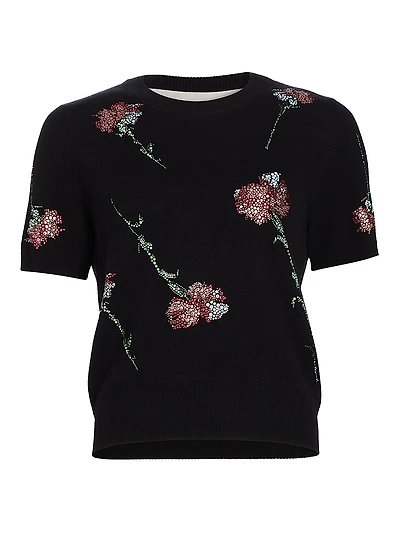 Cecil Beaton Pink Carnation Knit T-Shirt