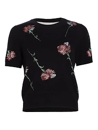 Cecil Beaton Pink Carnation Knit T-Shirt