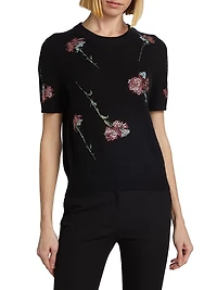 Cecil Beaton Pink Carnation Knit T-Shirt