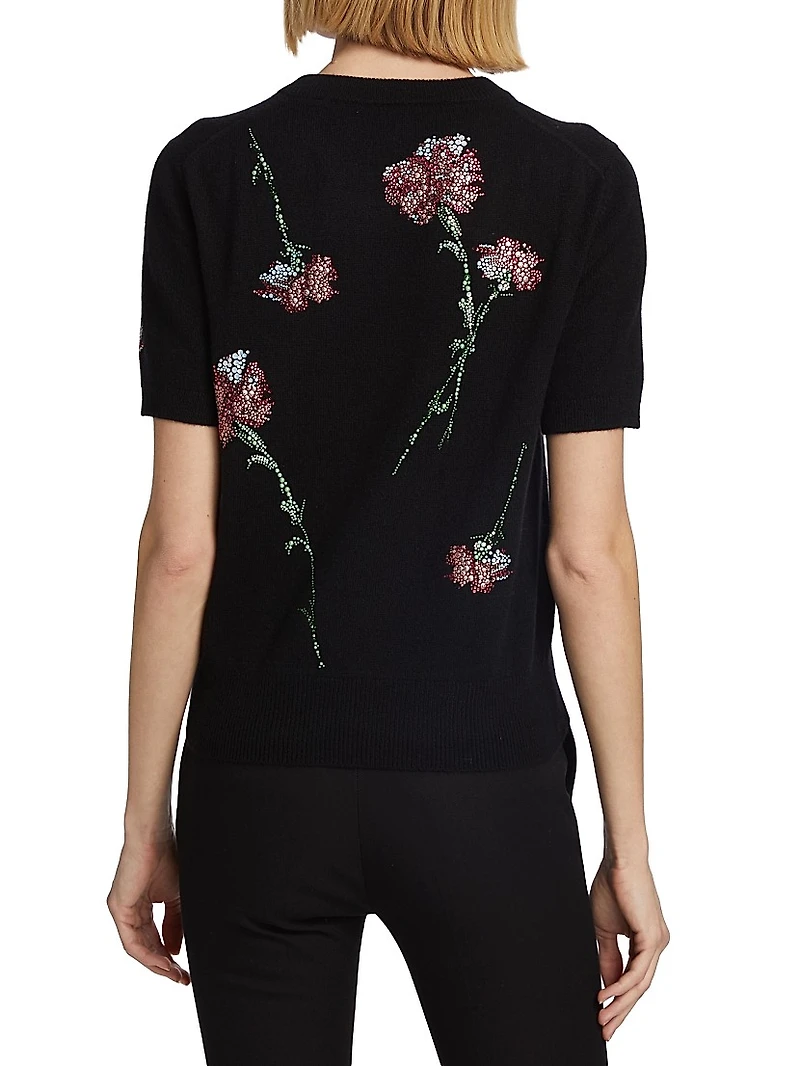 Cecil Beaton Pink Carnation Knit T-Shirt