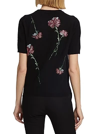 Cecil Beaton Pink Carnation Knit T-Shirt