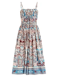 Katrina Bow-Detail Cotton Midi-Dress