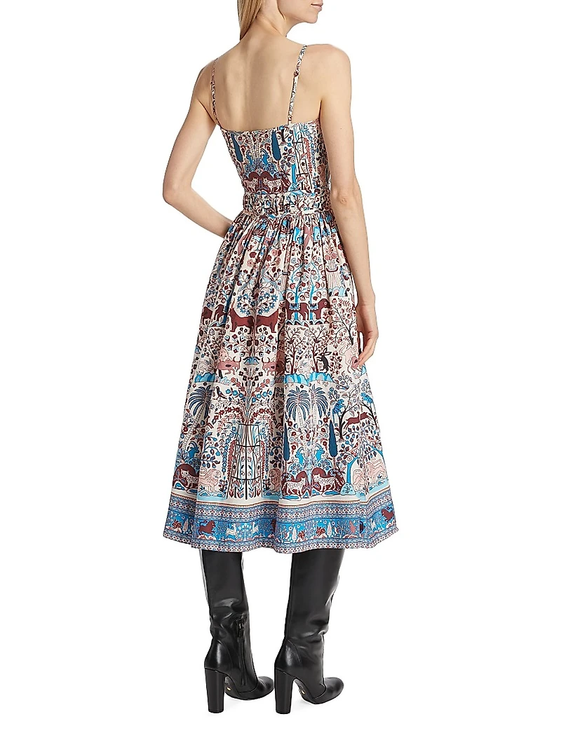 Katrina Bow-Detail Cotton Midi-Dress