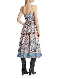 Katrina Bow-Detail Cotton Midi-Dress