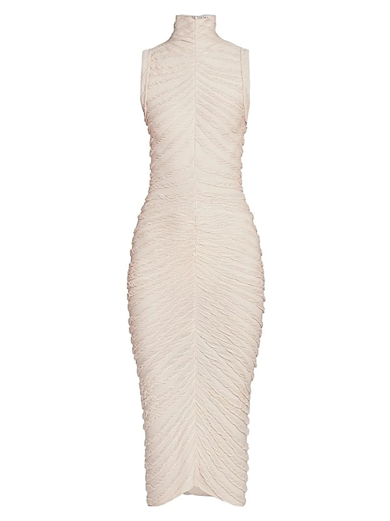 Sleeveless Turtleneck Midi-Dress