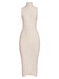 Sleeveless Turtleneck Midi-Dress