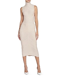 Sleeveless Turtleneck Midi-Dress