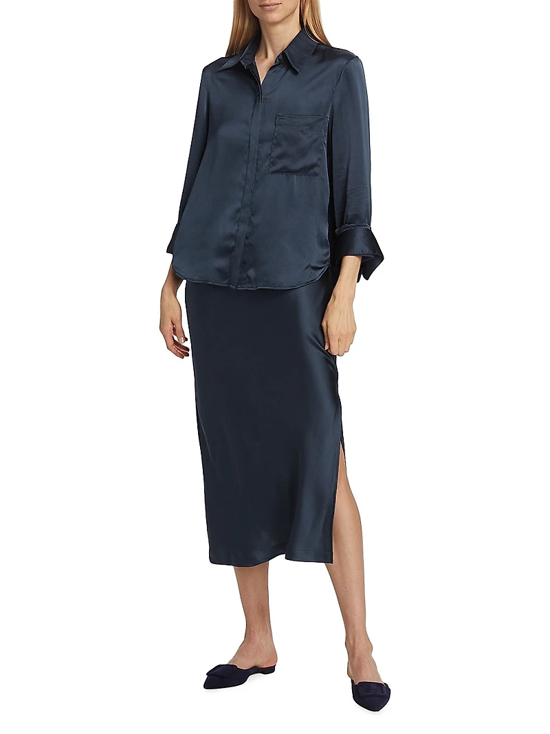 Blythe Silk Pencil Skirt